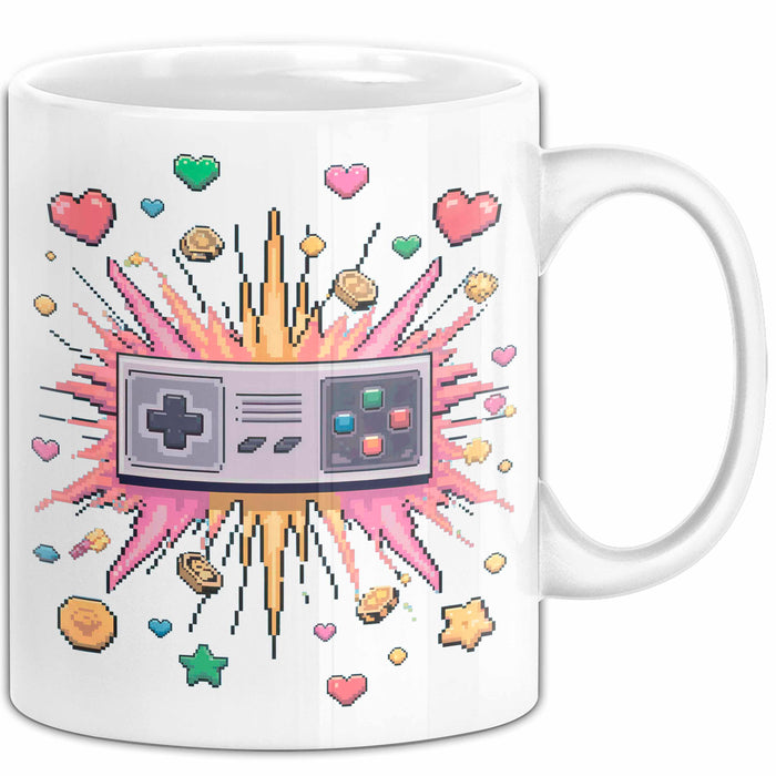 Gamer Tasse Geschenk Lustige Geschenkidee Spruch Für Pixel Krieger Weiß Trendation