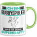 Rugbyspieler Tasse Geschenk für Rugbyspieler Geburtstag Lustiger Spruch Kaffee-Becher Was Ist Deine Superkraft Grün Trendation