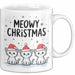 Katze Weihnachtsfeier Tasse Geschenk Lustige Geschenkidee Spruch Meowy Christmas Weiß Trendation