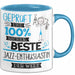 Beste Jazz-Enthusiastin Der Welt Tasse Geschenk für Eine Jazz-Enthusiastin Geprüft Und Sicher Geschenkidee Geburtstag Weihnachten Blau Trendation