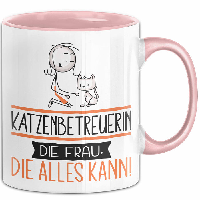 Katzenbetreuerin Geschenk Tasse Becher Die Frau Die Allen Kann Geschenkidee für eine Katzenbetreuerin Lustig Rosa Trendation