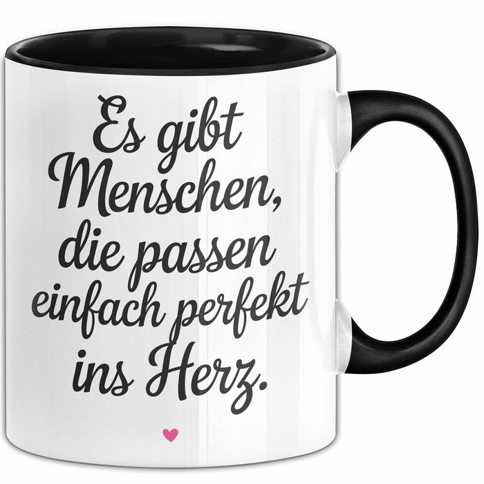 Romantisches Paar Jahrestagsfeier Tasse Geschenk Lustige Geschenkidee Spruch Es Gibt Menschen Die Passen Einfach Perfekt Ins Herz Trendation