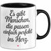 Romantisches Paar Jahrestagsfeier Tasse Geschenk Lustige Geschenkidee Spruch Es Gibt Menschen Die Passen Einfach Perfekt Ins Herz Trendation