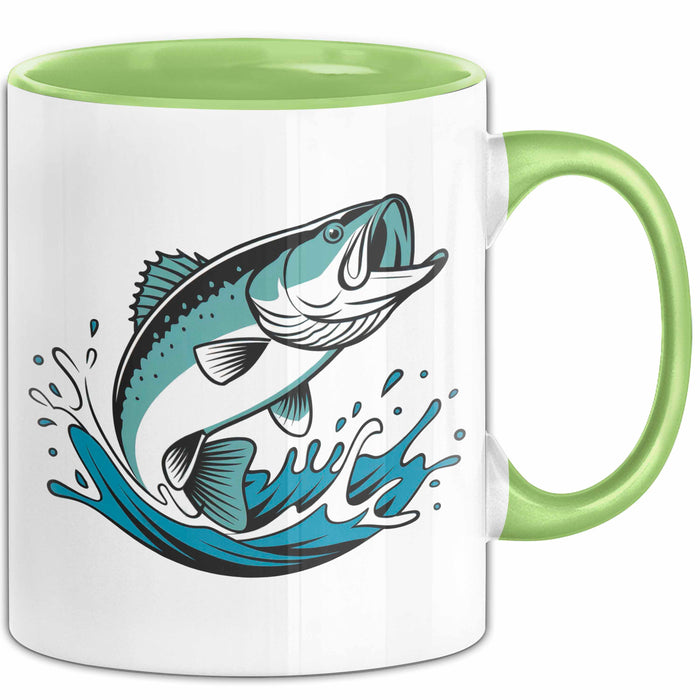 Angler Tasse Geschenkidee Angelbegeisterter Lustiger Spruch Geschenkidee Lustig Grün Trendation