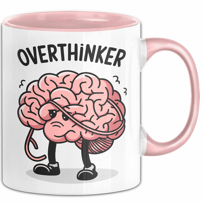 Overthinker Tasse Geschenkidee für Tiefgründige Denker Rosa Trendation