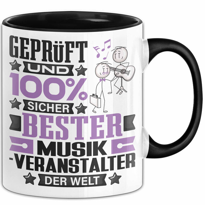 Musikveranstalter Geschenk Lustiger Spruch für Musikveranstalter Geschenkidee Bester Musikveranstalter Der Welt Schwarz Trendation