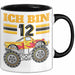 12. Geburtstag Geschenk Tasse Becher Jungs Trucks Geburtstagsgeschenk Ich Bin 12 Schwarz Trendation
