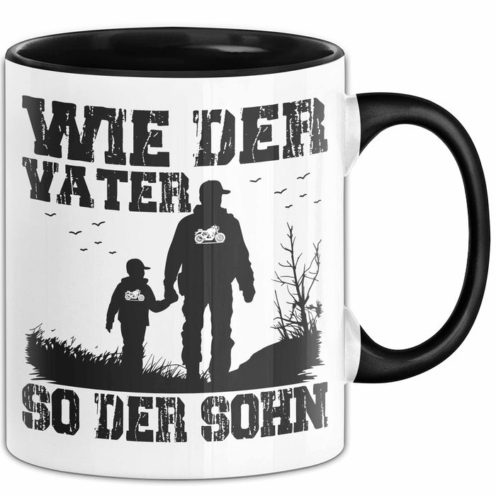 Vater Sohn Tasse Geschenk Lustige Geschenkidee Spruch Motorrad-Fahrer Trendation