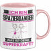 Spaziergänger Tasse Geschenk für Spaziergänger Geburtstag Lustiger Spruch Kaffee-Becher Was Ist Deine Superkraft Rosa Trendation
