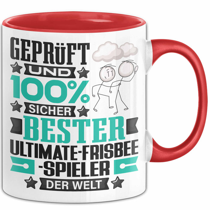 Ultimate-Frisbee-Spieler Geschenk Lustiger Spruch für Ultimate-Frisbee-Spieler Geschenkidee Bester Ultimate-Frisbee-Spieler Der Welt Rot Trendation