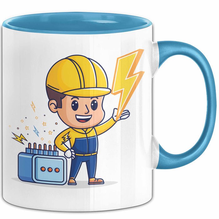 Elektriker Tasse Geschenk Lustige Geschenkidee Spruch Für Elektro Profis Blau Trendation
