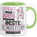 Beste Songtexterin Der Welt Tasse Geschenk für Eine Songtexterin Geprüft Und Sicher Geschenkidee Geburtstag Weihnachten Grün Trendation