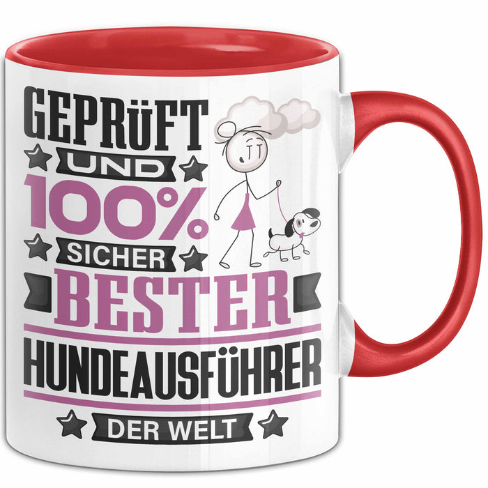 Hundeausführer Geschenk Lustiger Spruch für Hundeausführer Geschenkidee Bester Hundeausführer Der Welt Rot Trendation