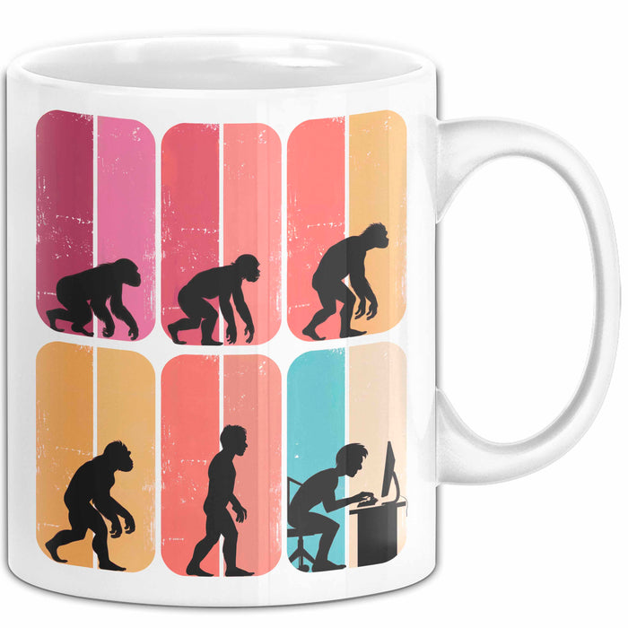 Gamer PC Gaming Liebhaber Tasse Geschenk Lustige Geschenkidee Spruch Gamer Evolution Weiß Trendation