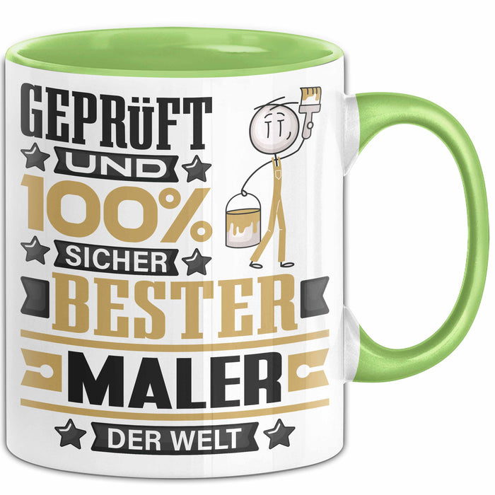 Maler Geschenk Lustiger Spruch für Maler Geschenkidee Bester Maler Der Welt Grün Trendation