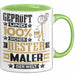 Maler Geschenk Lustiger Spruch für Maler Geschenkidee Bester Maler Der Welt Grün Trendation