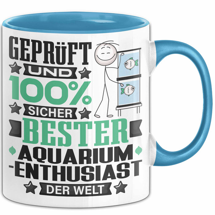 Aquarium-Enthusiast Geschenk Lustiger Spruch für Aquarium-Enthusiast Geschenkidee Bester Aquarium-Enthusiast Der Welt Blau Trendation