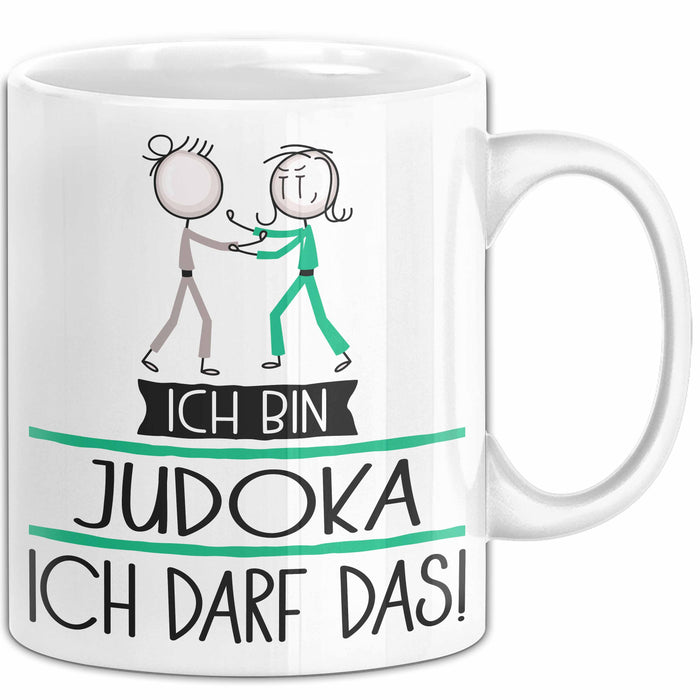Geschenk für Judoka Tasse Lustige Geschenkidee Geburtstag Ich Bin Judoka Ich Darf Das Weiß Trendation