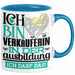 Verkäuferin Ausbildung Start Geschenk Tasse Ich Bin Verkäuferin In Der Ausbildung Ich Darf Das Kaffee-Becher Geschenkidee Blau Trendation