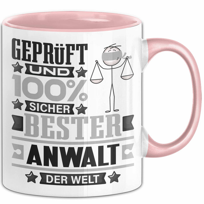 Anwalt Geschenk Lustiger Spruch für Anwalt Geschenkidee Bester Anwalt Der Welt Rosa Trendation