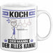 Koch Tasse Geschenk für Koch Der Mann Der Alles Kann Geschenkidee zum Geburtstag Weiß Trendation