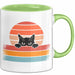 Katzen Tierliebhaber Vintage Tasse Geschenk Lustige Geschenkidee Spruch Grün Trendation