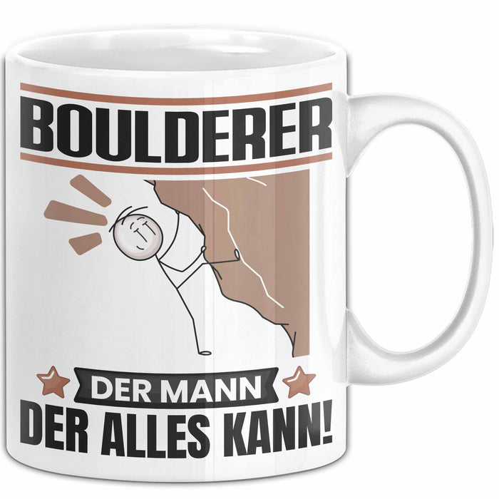 Boulderer Tasse Geschenk für Boulderer Der Mann Der Alles Kann Geschenkidee zum Geburtstag Weiß Trendation