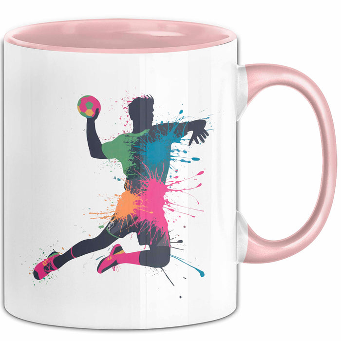 Handballspieler Tasse Geschenk Lustige Geschenkidee Spruch Rosa Trendation