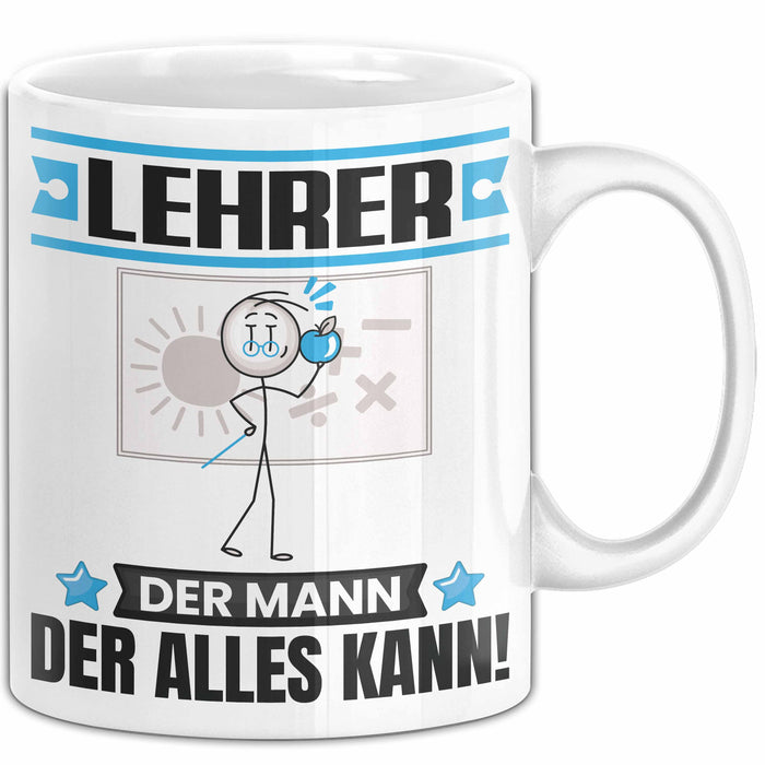 Lehrer Tasse Geschenk für Lehrer Der Mann Der Alles Kann Geschenkidee zum Geburtstag Weiß Trendation