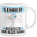Lehrer Tasse Geschenk für Lehrer Der Mann Der Alles Kann Geschenkidee zum Geburtstag Weiß Trendation