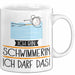 Geschenk für Schwimmerin Tasse Lustige Geschenkidee Geburtstag Ich Bin Schwimmerin Ich Darf Das Weiß Trendation