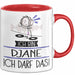 Geschenk für DJane Tasse Lustige Geschenkidee Geburtstag Ich Bin DJane Ich Darf Das Rot Trendation