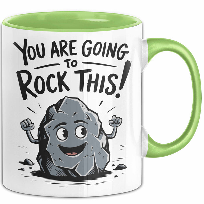 Motivierend Inspirierend Tasse Geschenk Lustige Geschenkidee Spruch Du Wirst Das Rocken Grün Trendation