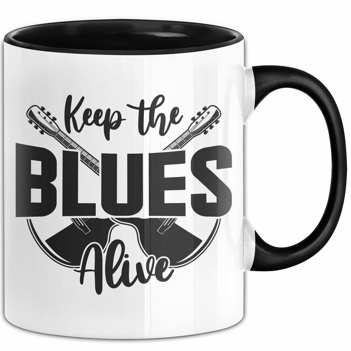 Jazz Tasse Geschenk Keep The Blues Alive Musik Becher Trendation