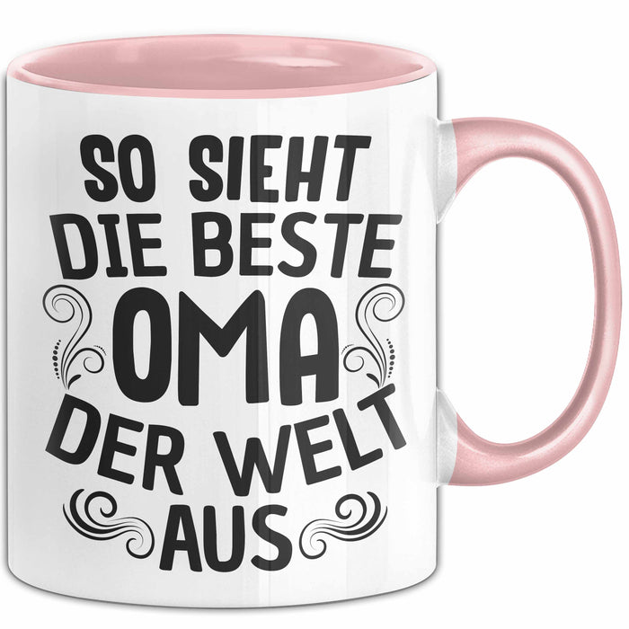 Oma Tasse Geschenk So Sieht Die Beste Oma Der Welt Aus Muttertag Rosa Trendation