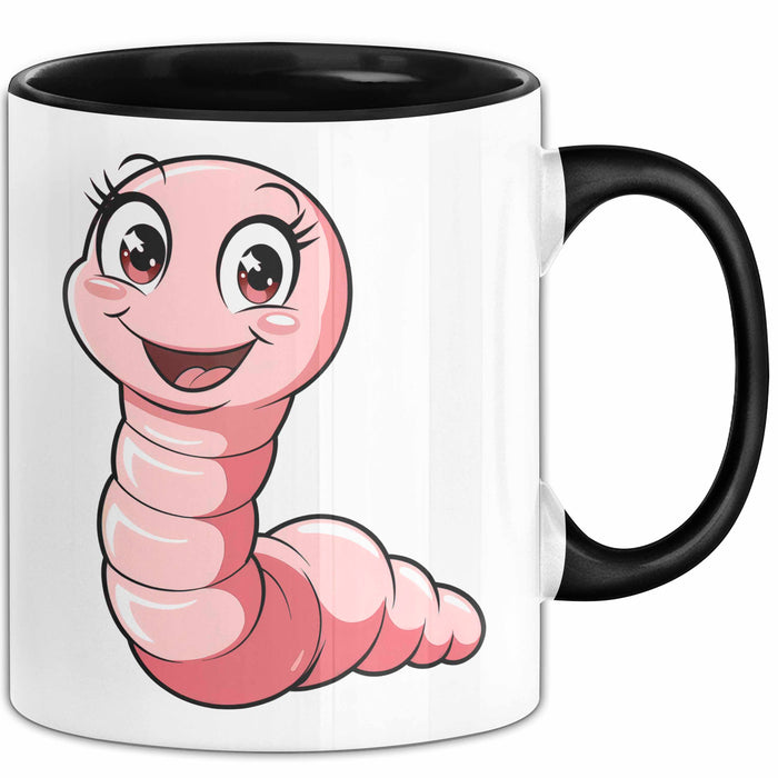 Regenwurm Tasse Geschenk Lustige Geschenkidee Spruch Schwarz Trendation