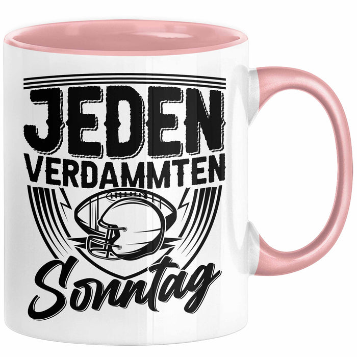 American Football Tasse Geschenk Jeden verdammten Sonntag American Football-Spieler Geschenkidee Kaffee-Becher Rosa Trendation