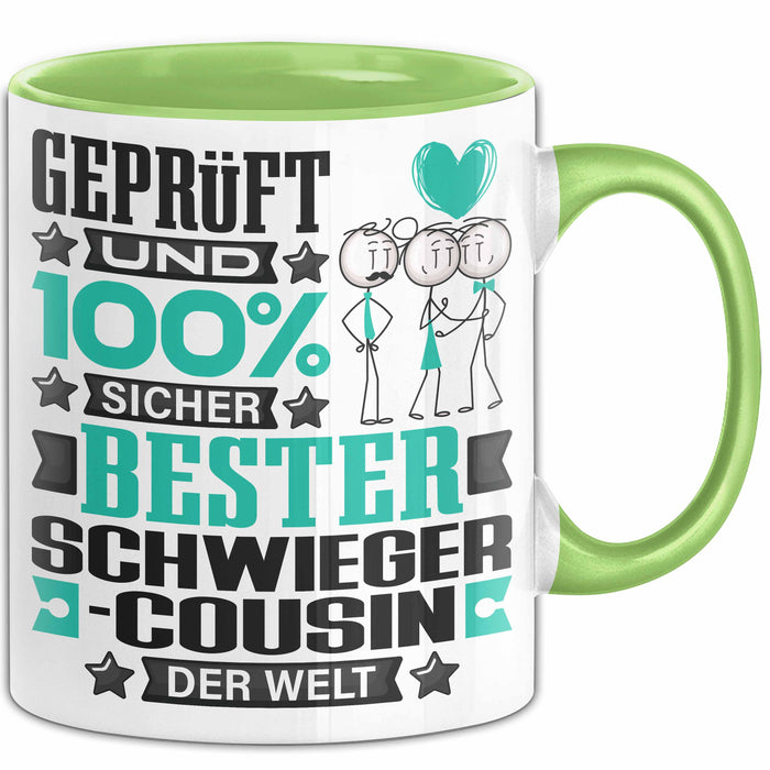 Schwiegercousin Geschenk Lustiger Spruch für Schwiegercousin Geschenkidee Bester Schwiegercousin Der Welt Grün Trendation