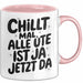 Ute Tasse Geschenk Chillt Mal Alle Ute Ist Ja Jetzt Da Geschenkidee Becher mit Name Rosa Trendation