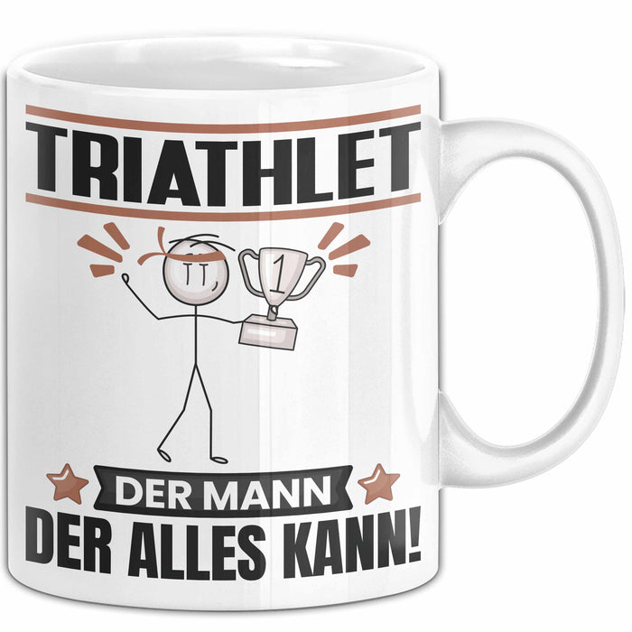 Triathlet Tasse Geschenk für Triathlet Der Mann Der Alles Kann Geschenkidee zum Geburtstag Weiß Trendation