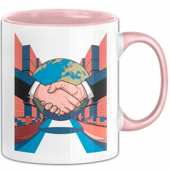 Import Export Händler Tasse Geschenk Lustige Geschenkidee Spruch Für Globale Händler Rosa Trendation