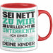 Lehrer Tasse Geschenk Unterrichte Ich Deine Kinder Lustiger Spruch Rot Trendation