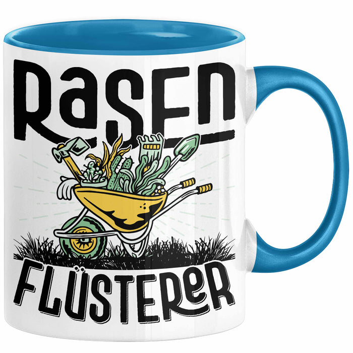 Gärtner Tasse Geschenk für Hobbygärtner Landschaftsgärtner Männer Geschenkidee Rasenflüsterer Gartenarbeit Kaffee-Becher Blau Trendation
