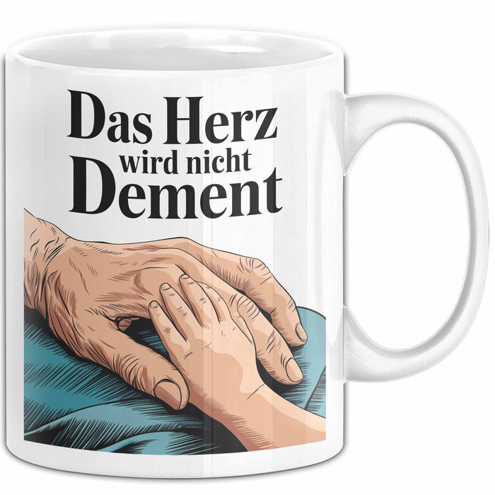 Krankenschwester Pflege Betreuung Tasse Geschenk Lustige Geschenkidee Spruch Das Herz Wird Nicht Dement Weiß Trendation