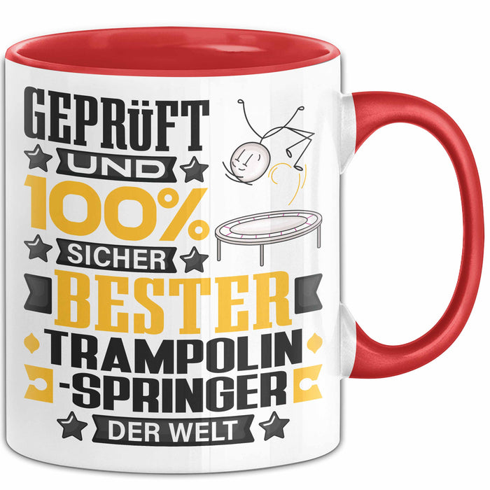 Trampolinspringer Geschenk Lustiger Spruch für Trampolinspringer Geschenkidee Bester Trampolinspringer Der Welt Rot Trendation