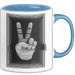 Friedenszeichen Tasse Geschenk Lustige Geschenkidee Spruch Blau Trendation