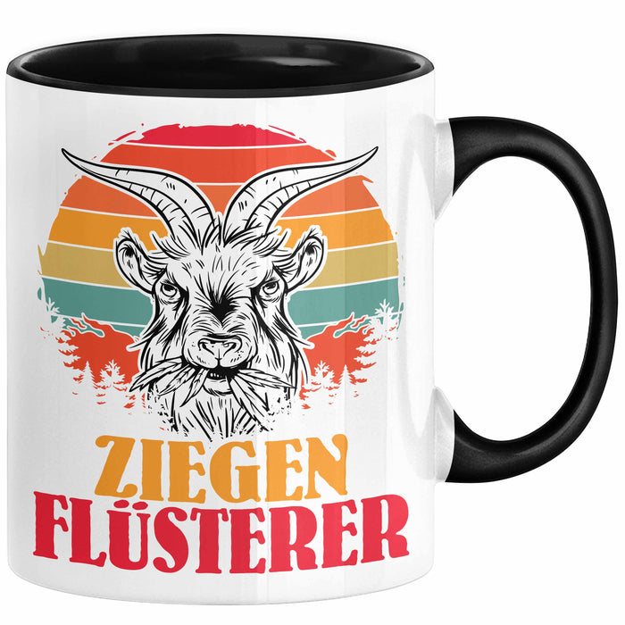 Ziegen Hirte Geschenk Tasse Ziegen Flüsterer Geschenkidee Ziegen-Liebhaber Kaffee-Becher Schwarz Trendation