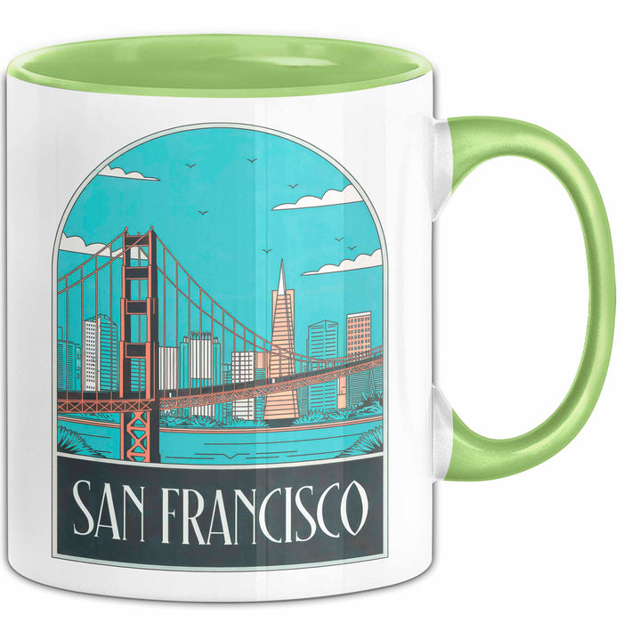 Francisco Kalifornien USA Tasse Geschenk Lustige Geschenkidee Spruch Grün Trendation