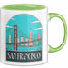 Francisco Kalifornien USA Tasse Geschenk Lustige Geschenkidee Spruch Grün Trendation
