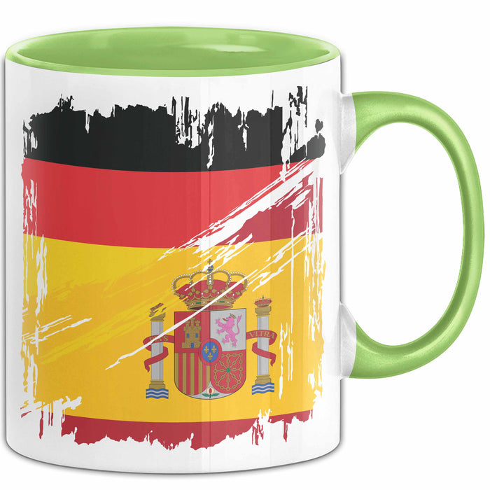 Deutsch Spanier Tasse Geschenk Lustiger Becher Geschenkidee Spanien Kaffee-Becher Grün Trendation